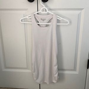 Athleta XXS white tank top with side ruching